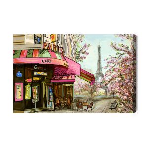 Peinture sur toile Café De Paris Comme Dessiné – Image 2