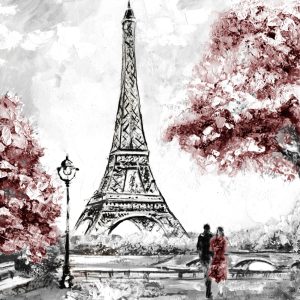 Peinture sur toile Vue Romantique À Paris – Image 1