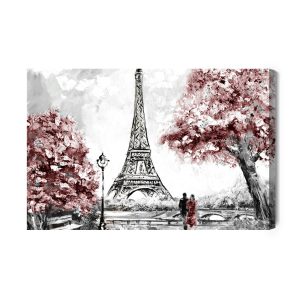 Peinture sur toile Vue Romantique À Paris – Image 2