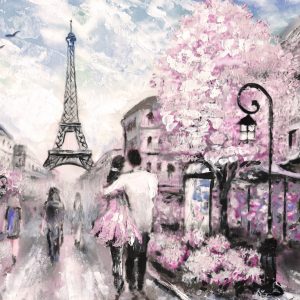 Peinture sur toile Poussettes Dans Les Rues De Paris – Image 1