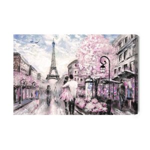 Peinture sur toile Poussettes Dans Les Rues De Paris – Image 2