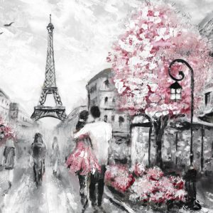 Peinture sur toile En Amour Dans Les Rues De Paris – Image 1