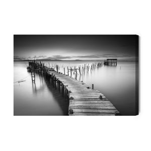 Peinture sur toile Amarrage Noir Blanc – Image 2