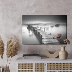 Peinture sur toile Amarrage Noir Blanc – Image 3
