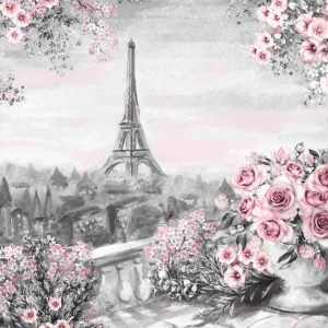 Peinture sur toile Vue Sur La Tour Eiffel Depuis La Terrasse – Image 1