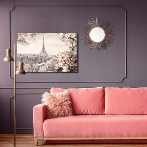 Peinture sur toile Une Terrasse Fleurie Face À La Tour Eiffel – Image 4