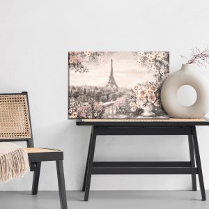 Peinture sur toile Une Terrasse Fleurie Face À La Tour Eiffel – Image 6