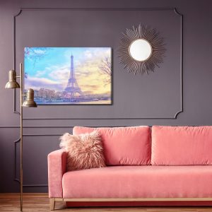 Peinture sur toile Tour Eiffel Au Coucher Du Soleil – Image 4