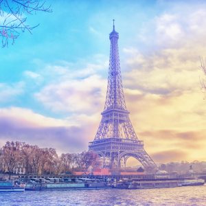 Peinture sur toile Tour Eiffel Au Coucher Du Soleil – Image 1