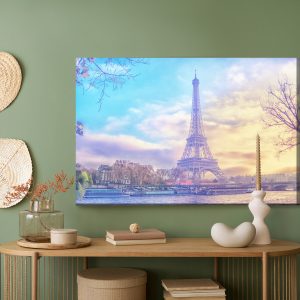 Peinture sur toile Tour Eiffel Au Coucher Du Soleil – Image 5