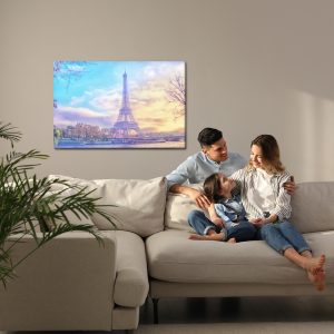 Peinture sur toile Tour Eiffel Au Coucher Du Soleil – Image 7