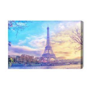 Peinture sur toile Tour Eiffel Au Coucher Du Soleil – Image 2