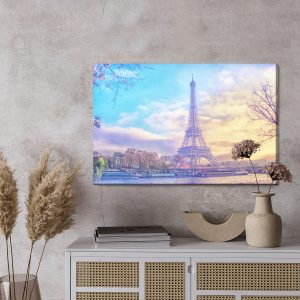 Peinture sur toile Tour Eiffel Au Coucher Du Soleil – Image 3