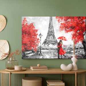 Peinture sur toile Les Amoureux Admirant La Tour Eiffel – Image 5