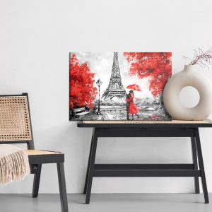 Peinture sur toile Les Amoureux Admirant La Tour Eiffel – Image 6