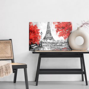 Peinture sur toile La Tour Eiffel Entre Les Arbres En Fleurs – Image 6