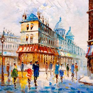 Peinture sur toile Rue Parisienne Comme Peinte – Image 1