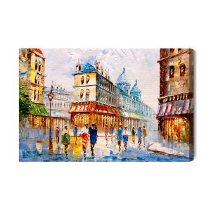 Peinture sur toile Rue Parisienne Comme Peinte – Image 2