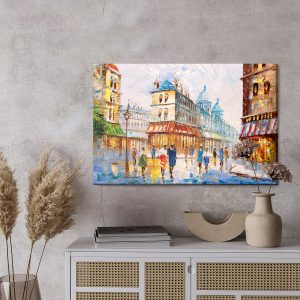Peinture sur toile Rue Parisienne Comme Peinte – Image 3