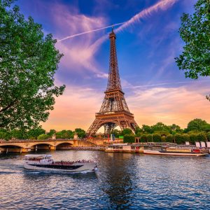 Peinture sur toile Vue Sur La Seine Et La Tour Eiffel – Image 1