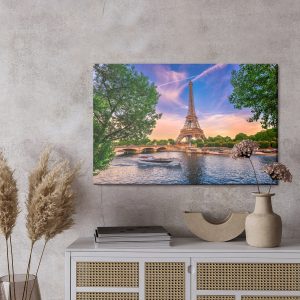 Peinture sur toile Vue Sur La Seine Et La Tour Eiffel – Image 3