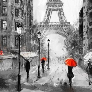 Peinture sur toile Vue De La Rue De Paris – Image 1