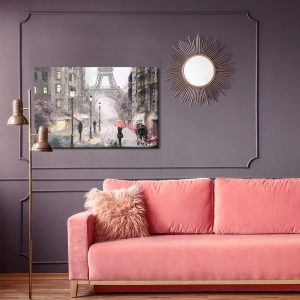 Peinture sur toile Une Rue Parisienne Aux Couleurs Pastel – Image 4