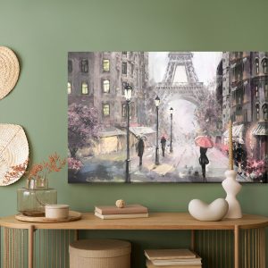 Peinture sur toile Une Rue Parisienne Aux Couleurs Pastel – Image 5