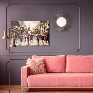 Peinture sur toile Les Gens Avec Des Parapluies Colorés À Paris – Image 4