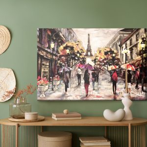 Peinture sur toile Les Gens Avec Des Parapluies Colorés À Paris – Image 5