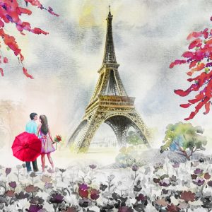 Peinture sur toile Amoureux De La Tour Eiffel – Image 1