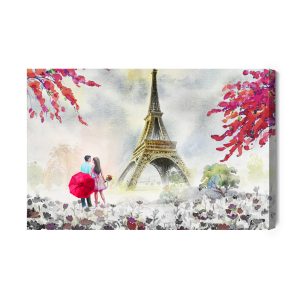 Peinture sur toile Amoureux De La Tour Eiffel – Image 2
