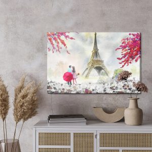 Peinture sur toile Amoureux De La Tour Eiffel – Image 3