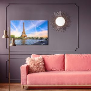 Peinture sur toile Vue 3D De La Seine Et De La Tour Eiffel – Image 4