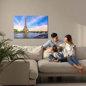 Peinture sur toile Vue 3D De La Seine Et De La Tour Eiffel – Image 7