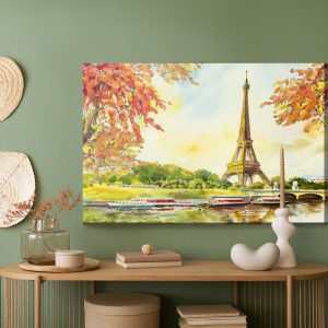 Peinture sur toile Vue Sur La Tour Eiffel En Automne – Image 5