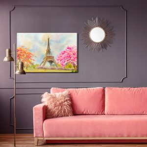 Peinture sur toile La Tour Eiffel Entre Les Arbres Colorés – Image 4
