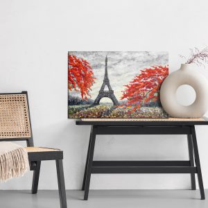 Peinture sur toile La Tour Eiffel Entre Les Arbres Colorés – Image 6
