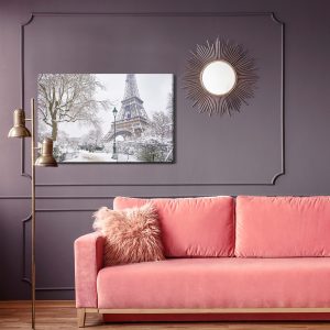 Peinture sur toile Vue Sur La Tour Eiffel En Hiver – Image 4