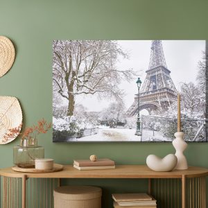 Peinture sur toile Vue Sur La Tour Eiffel En Hiver – Image 5
