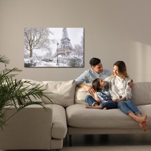 Peinture sur toile Vue Sur La Tour Eiffel En Hiver – Image 7