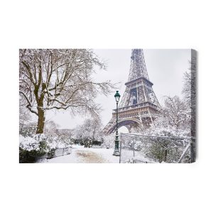 Peinture sur toile Vue Sur La Tour Eiffel En Hiver – Image 2
