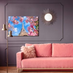 Peinture sur toile Tour Eiffel Entre Magnolias – Image 4
