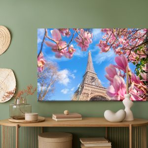 Peinture sur toile Tour Eiffel Entre Magnolias – Image 5