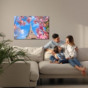 Peinture sur toile Tour Eiffel Entre Magnolias – Image 7