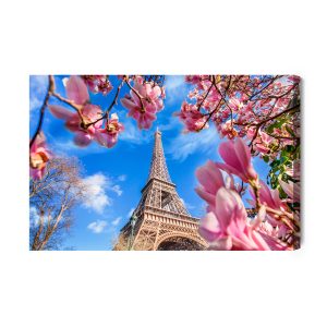 Peinture sur toile Tour Eiffel Entre Magnolias – Image 2