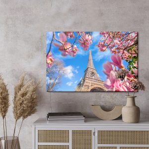 Peinture sur toile Tour Eiffel Entre Magnolias – Image 3