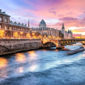 Peinture sur toile Pont De Paris Le Soir – Image 1