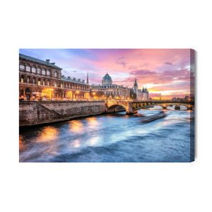 Peinture sur toile Pont De Paris Le Soir – Image 2