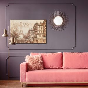 Peinture sur toile Panorama De Paris Dans Les Tons De Beige – Image 4